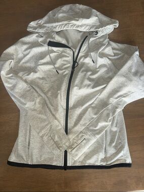 Athleta Women’s Light Gray Hooded Zip-Up Jacket Size Small